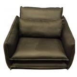 Black Leather Chair (Mssing Legs) 26x41x40