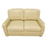 Taupe Leather Loveseat 38x58x37