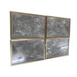Set of 4 Framed Map Prints From Chelsea House
