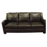 Dark Navy Blue Leather Sofa 34x79x36
