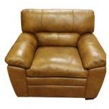 Oversize Leather Armchair (missing Leg) 38x42x37