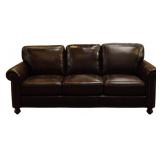 Leather Sofa w/ Nail Head Trim 38x83x36