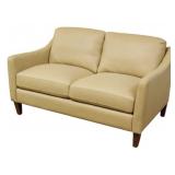 Taupe Leather Loveseat 34x60x36
