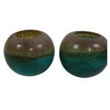 Pr Art Glass Vases 5"