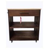 Linon Rolling Kitchen Cart w/ Drawer, Dark Brown