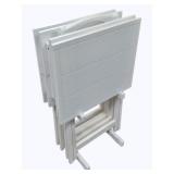 Powell TV Tray Set on Stand, White