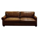 Brown Leather Sofa 35x92x40