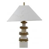 Chelsea House Alabaster Pagoda Lamp 32"
