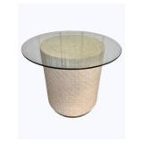 Capiz Drum Stand w/ Glass Top