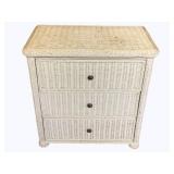 Wicker 3 Drawer Nightstand - 27 x 17 x 30