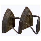 2 Antique Cast Iron Sad Irons