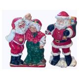 2 Cast Iron Christmas Figurines - 9"