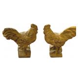 2 Cast Iron Roosters - 3.5"