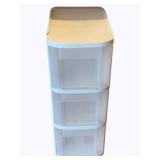 3 Drawer Plastic Storage Cart - 15.5 x 10 x 26.5