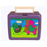 Vintage Barney Plastic Lunchbox - 9 x 4 x 8