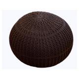 Woven Fabric Poof - 14"