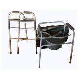 Medical Items, Walker & Bedside Commode