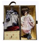 Vintage Trudy Traveler Doll w/ Wooden Case