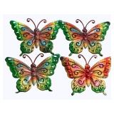 Set of 4 Metal Butterfly Wall Decor  - 9 x 7