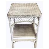 Wicker Side Table - 17 x 17 x 26