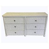 Wicker 6 Drawer Dresser - 17 x 52 x 29