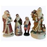 4 Santa Figurines