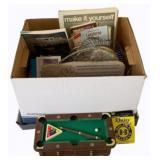Box of Assorted Items - Mini Pool Table & More