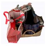 Basket of Assorted Bags/Blankets & More
