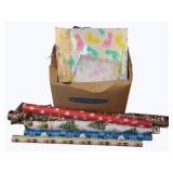 Box of Assorted Items - Wrapping Paper & More