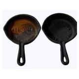 2 Cast Iron Skillet Ashtrays - 4"