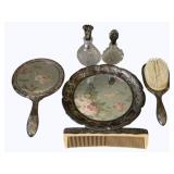 Vintage Silver Plated Vanity Set, 6 pieces