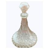 Vintage Pressed Glass Decanter - 11.5"