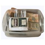 Tote of Assorted Items - Lace Runner & More