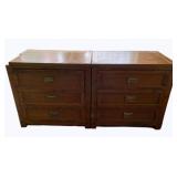 Two 3-Drawer Nightstands - 30 x 19 x 30