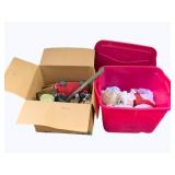 Tote & Box of Assorted Items