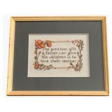 Framed Needlepoint - 11 x 13