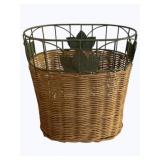 Metal/Wicker Trash Can - 8 x 11 x 12