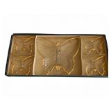 5 Butterlfy-Shaped Serving Dishes w/ gold trim