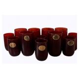12 Royal Ruby Red Anchor Hocking Glasses