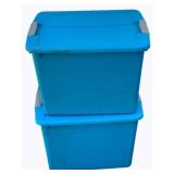 2 Plastic Empty Totes - 14 x 15 x 19
