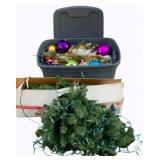 Tote of Assorted Holiday Decorations