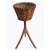 Wood Basket Plant Stand - 28 x 11