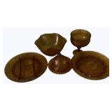 5pc. Amber Glass Dishes