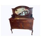 Antique Buffet w/ Beveled Mirror  - 19 x 48 x 58