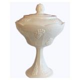 Milk Glass Candy Jar - 11"