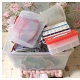 Tote of Plastic Containers & More