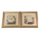 2 Framed Prints - 14 x 14