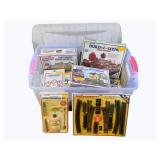 Plastic Tote Full of HO Scale Train Items