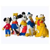 5 Disney Characters Stuffed Dolls
