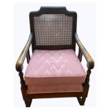 Vintage Cane-back Rocking Chair - 25 x 37 x 24